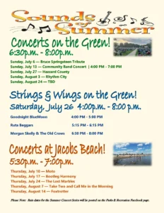 Sounds of Summer, summer concerts flyer, Guilford, CT
